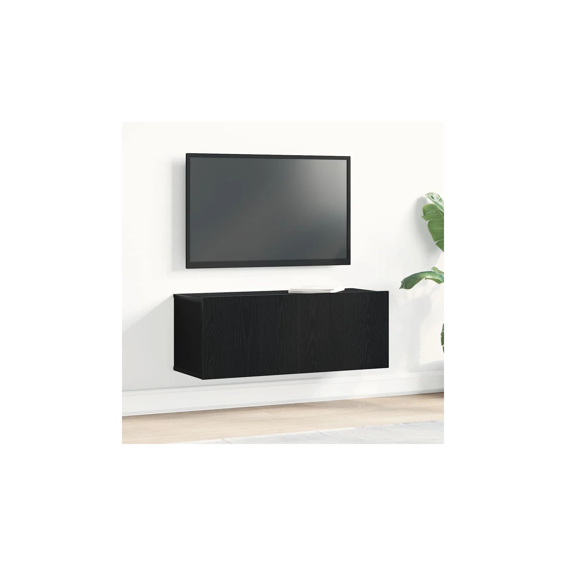Meuble TV HELLOSHOP26 Meuble TV moderne épuré 80 x 30 x 30 cm