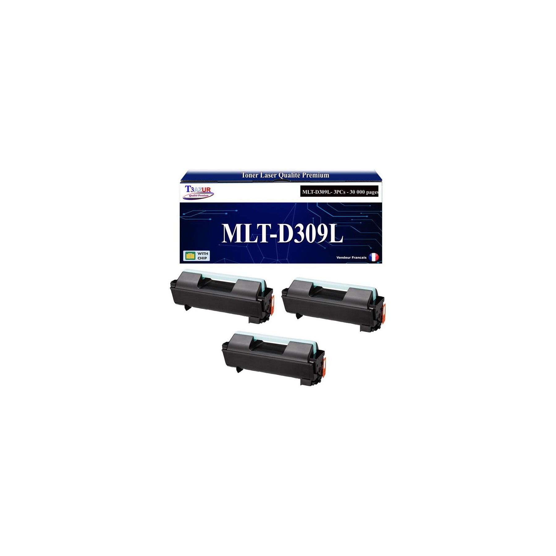 Toner T3AZUR pour Samsung ML5515 ML6515 MLT-D309L x3