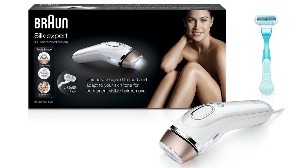 Epilateur lumière pulsée BRAUN BD 5001 Silk-expert, 1 tête, 1 rasoir Venus