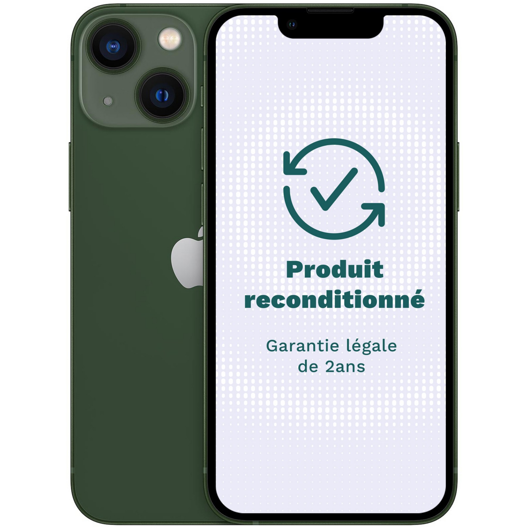Smartphone APPLE iPhone 13 Vert 256Go Excellent État avec Batterie Neuve - Reconditionné