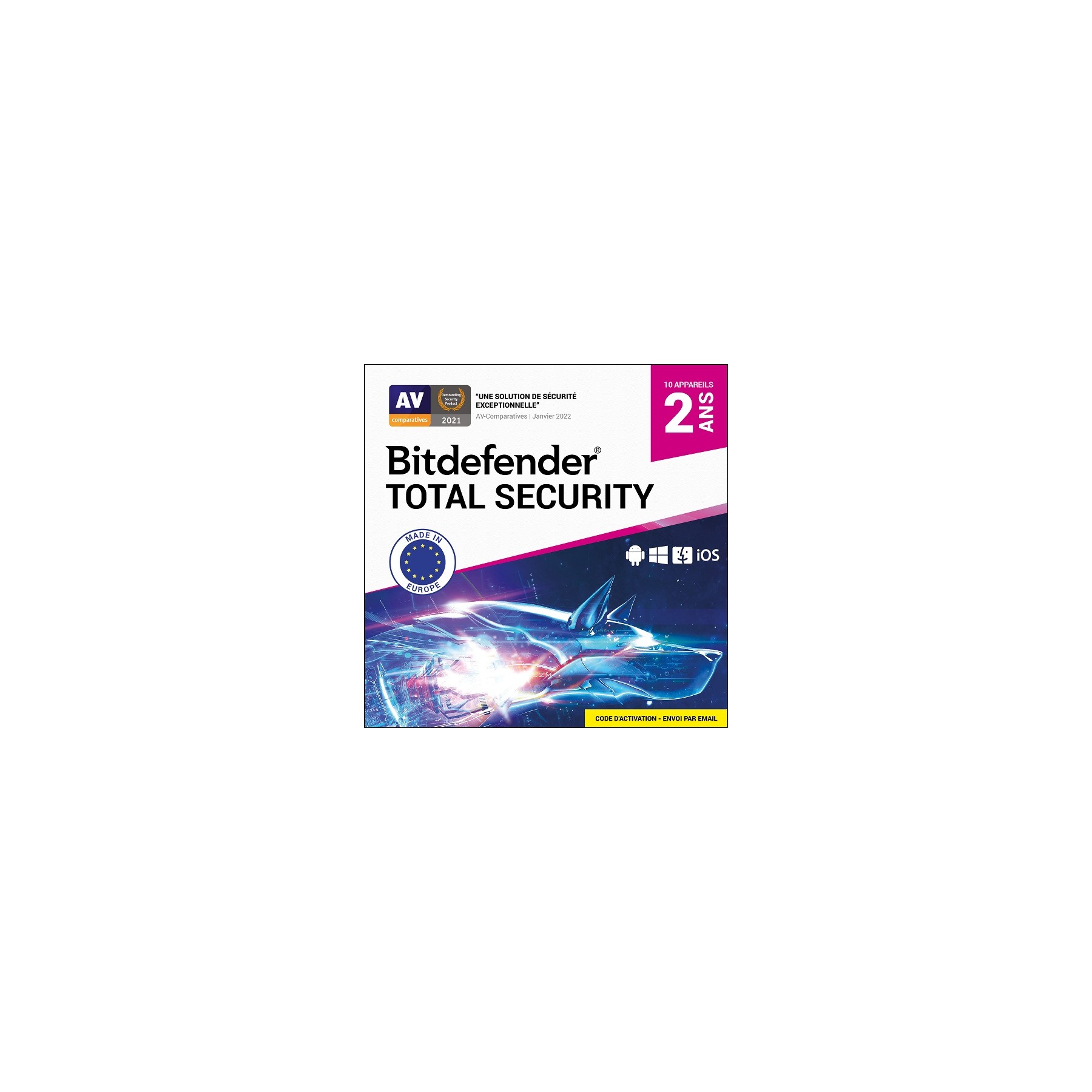 Logiciel antivirus et optimisation BITDEFENDER Total Security 2 ans 10 postes