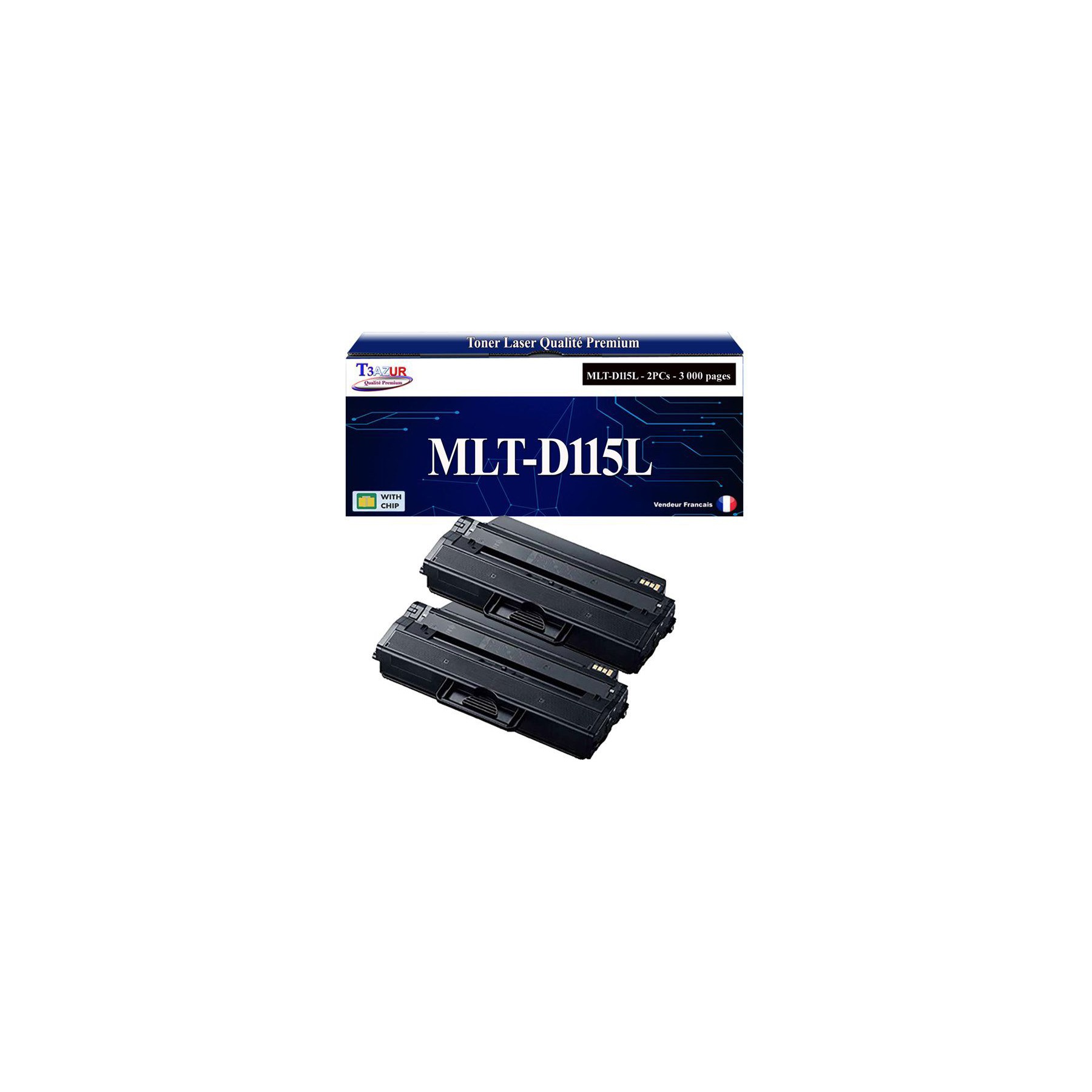 Toner T3AZUR pour Samsung M2620, M2670 MLT-D115L (x2)