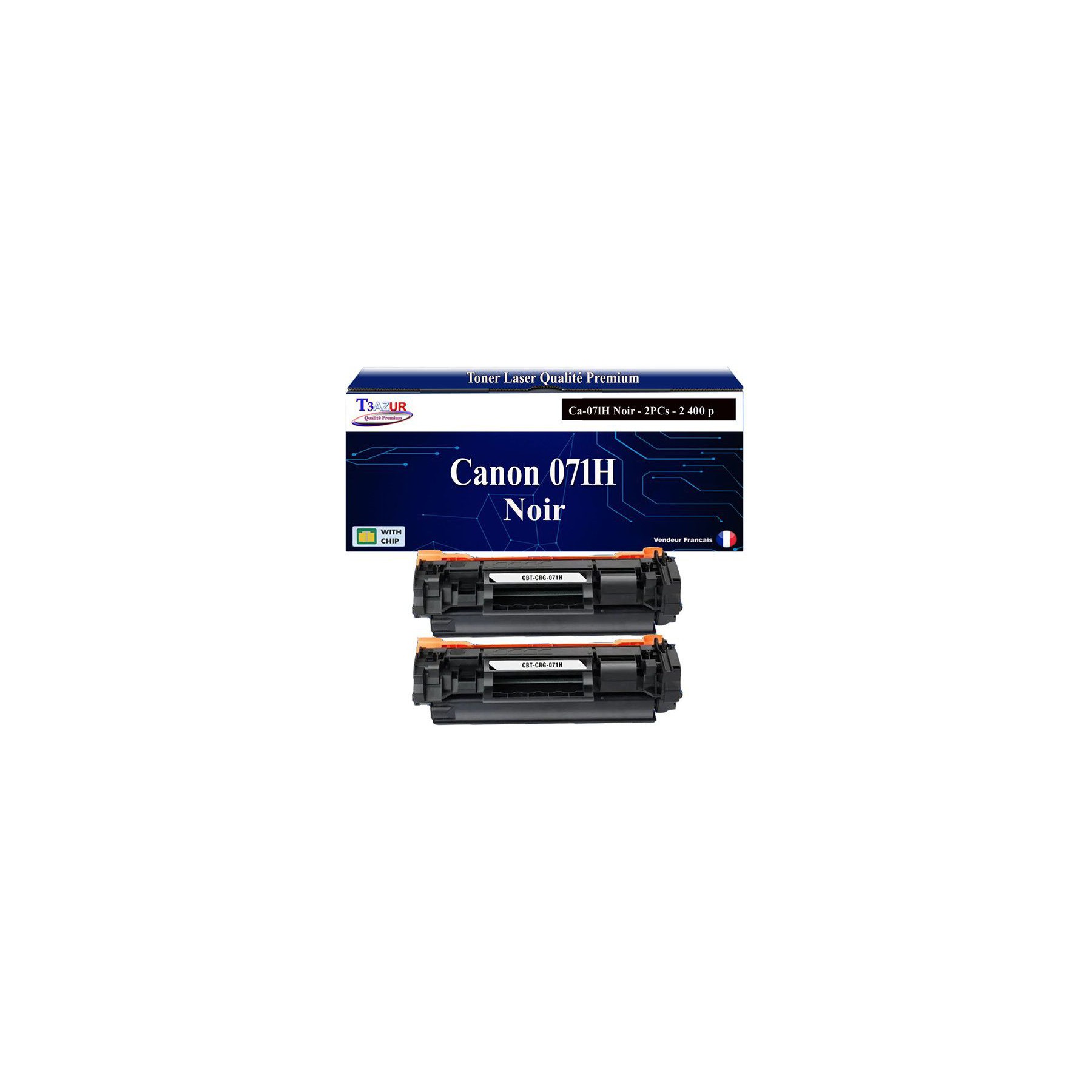 Toner T3AZUR compatible avec Canon 071H Noir (x2)