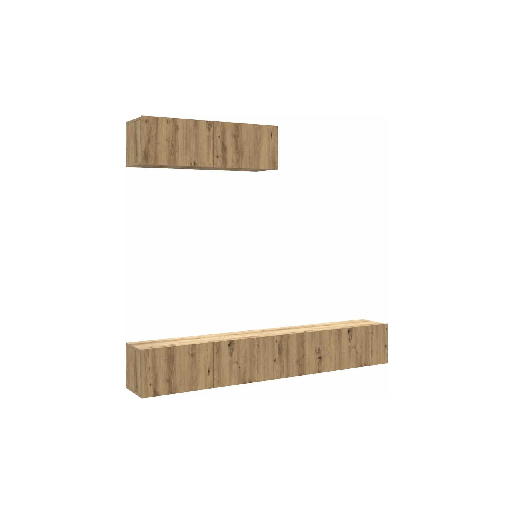 Meuble TV HELLOSHOP26 Lot de 3 meubles TV muraux bois d'ingéni