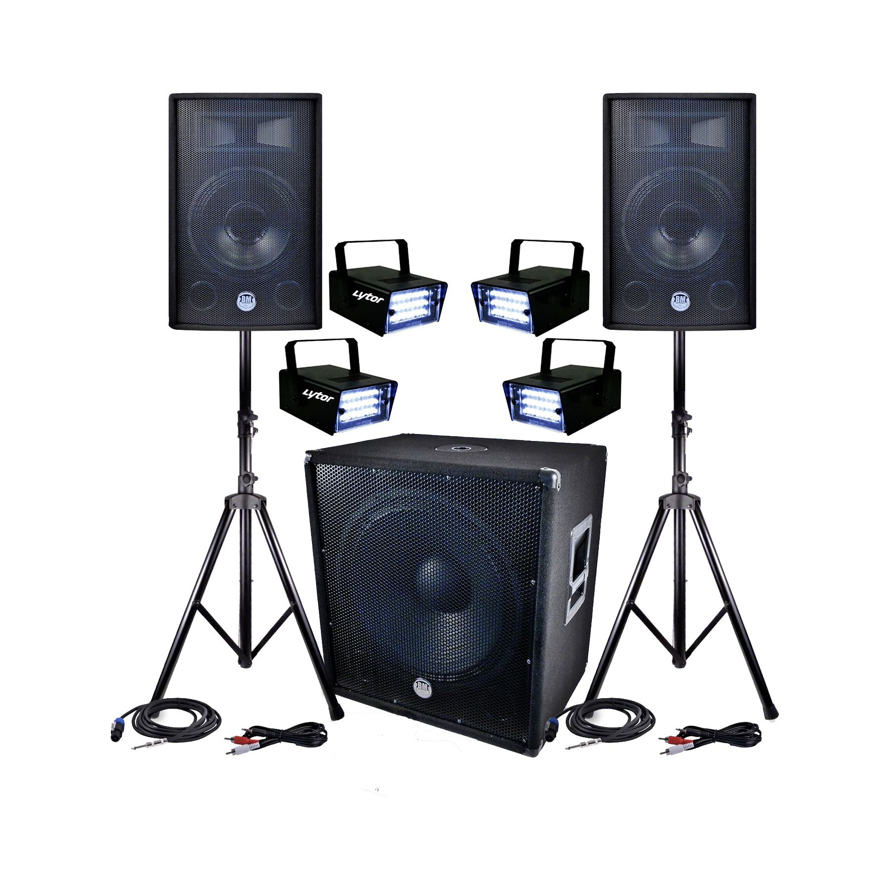 Pack sono BM SONIC Sonorisation DJ PA BMS-1812 2400W SUB 46