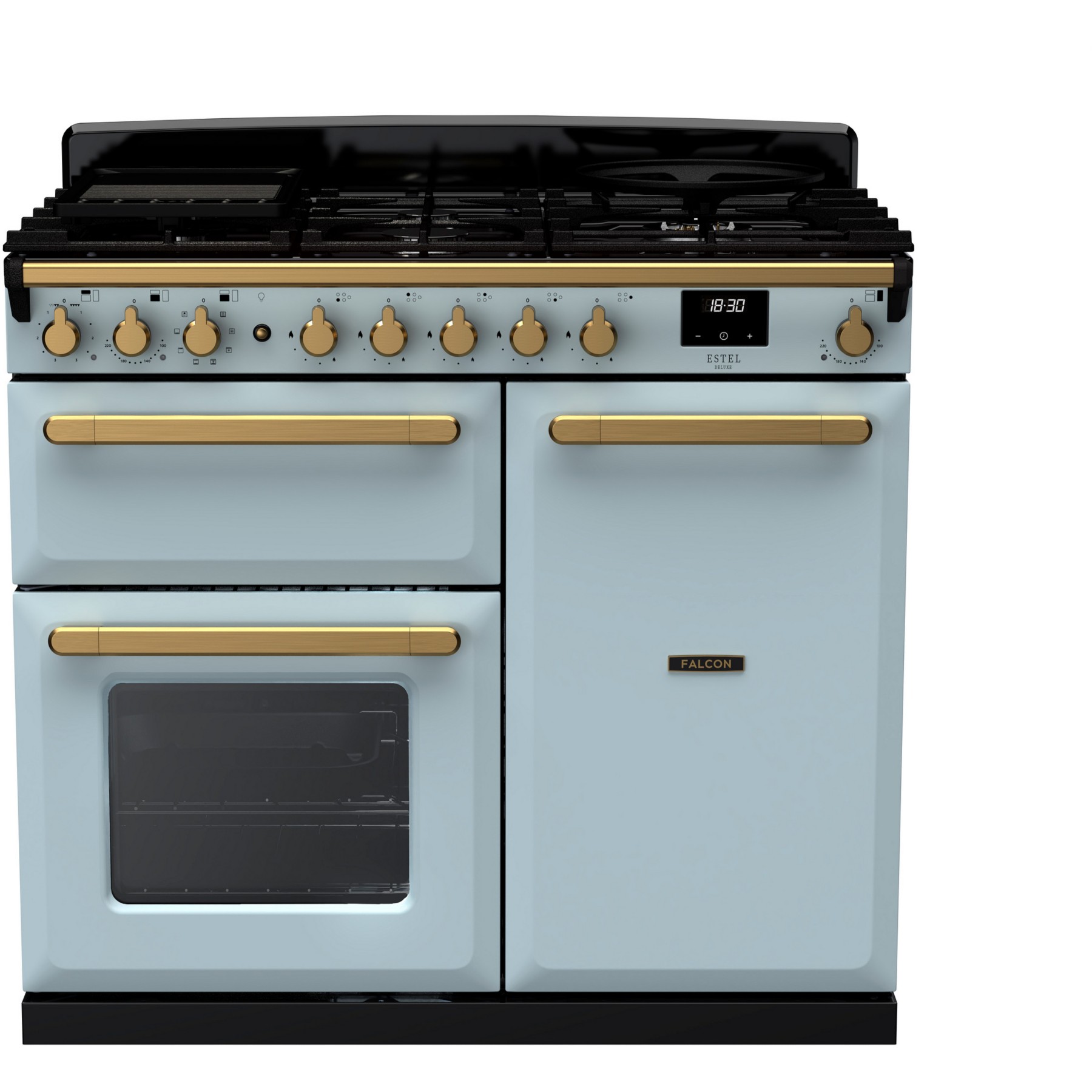 Piano de cuisson gaz FALCON ESTEL DELUXE TAB GAZ 100 CM BLEU PASTEL