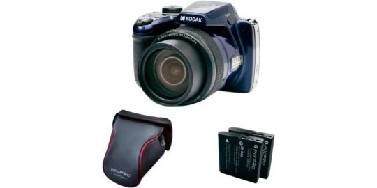 Appareil photo Bridge KODAK AZ528 Bleu + 2eme Batt + etui