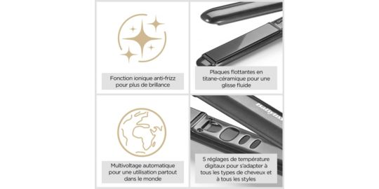 Lisseur BABYLISS Titanium Shine 235