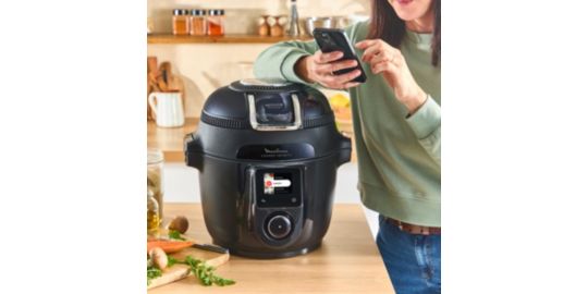 Cookeo MOULINEX Multicuiseur Airfryer Cookeo Infinity avec pale Noir CE9828F0 20 modes de cuisson, 6,5 L