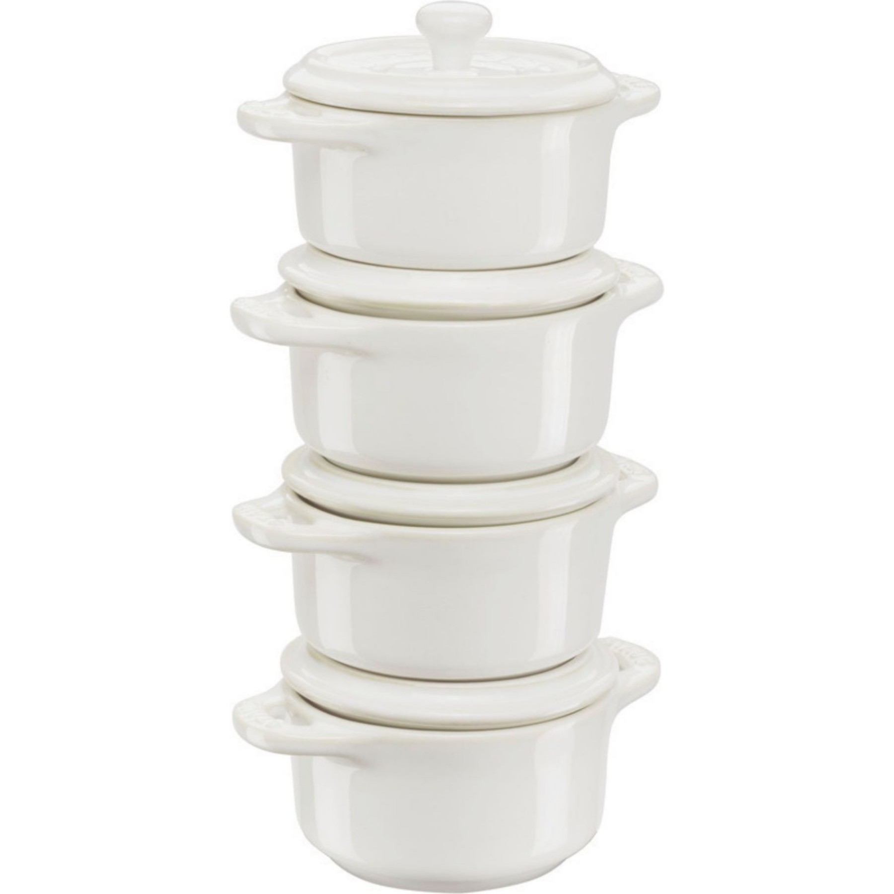 Cocotte ZWILLING Set 4  s Rondes, Blanc ivoire, Céramique