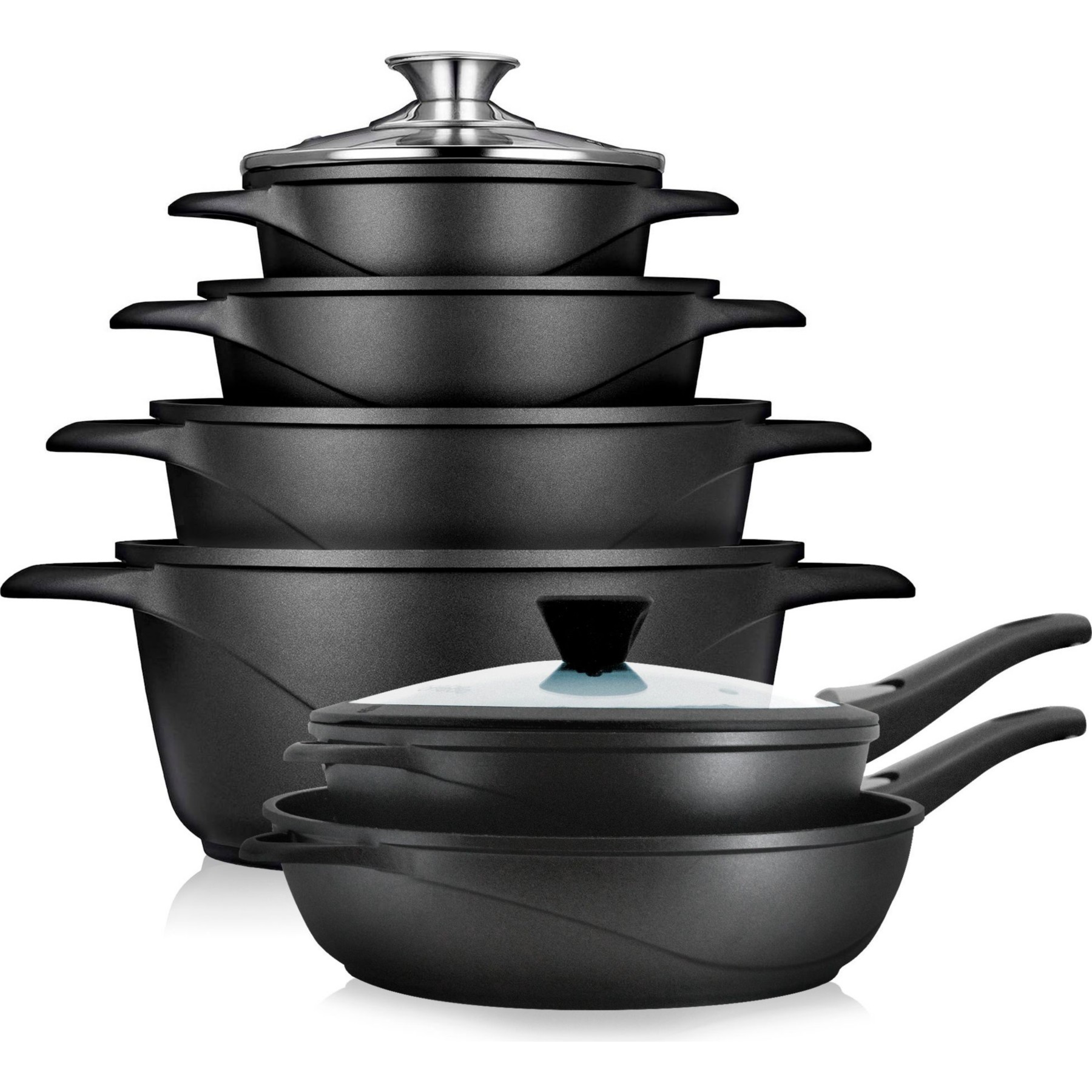 Batterie de cuisine BRIEBE Induction 4 Casseroles 2 Poêles MGK1219