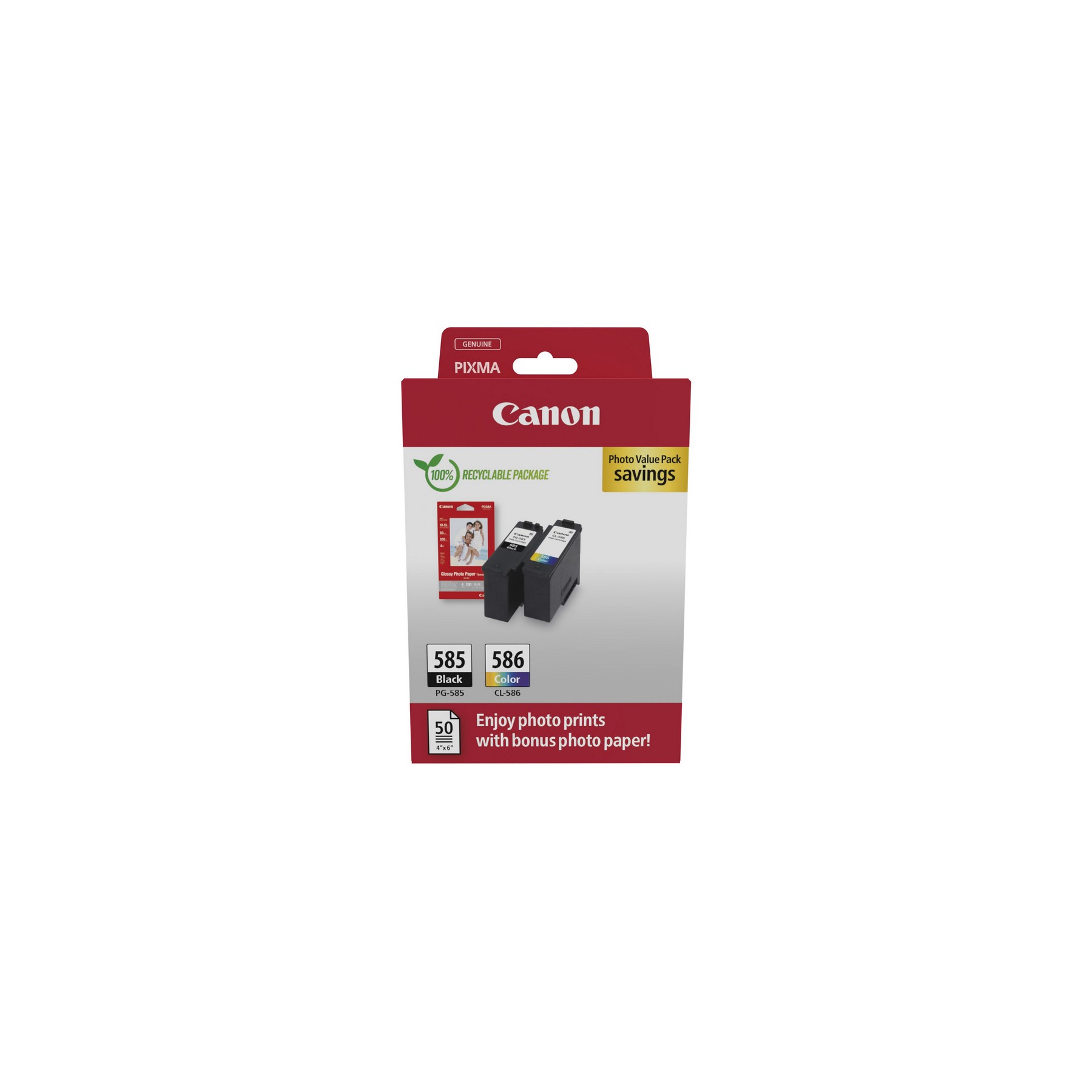 Cartouche d'encre CANON Pack de 2 Originales PG-585/CL-586 Noir et Couleur - 4106C004