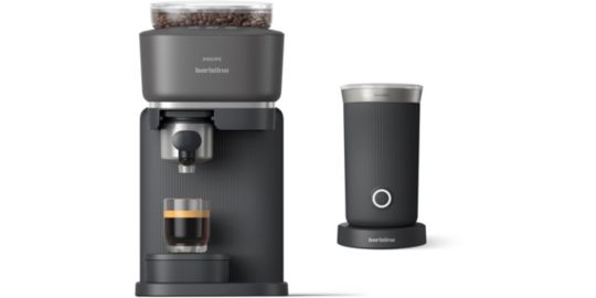 Machine à expresso PHILIPS Baristina BAR303/60 cafetière à grain Noire + mousseur à Lait