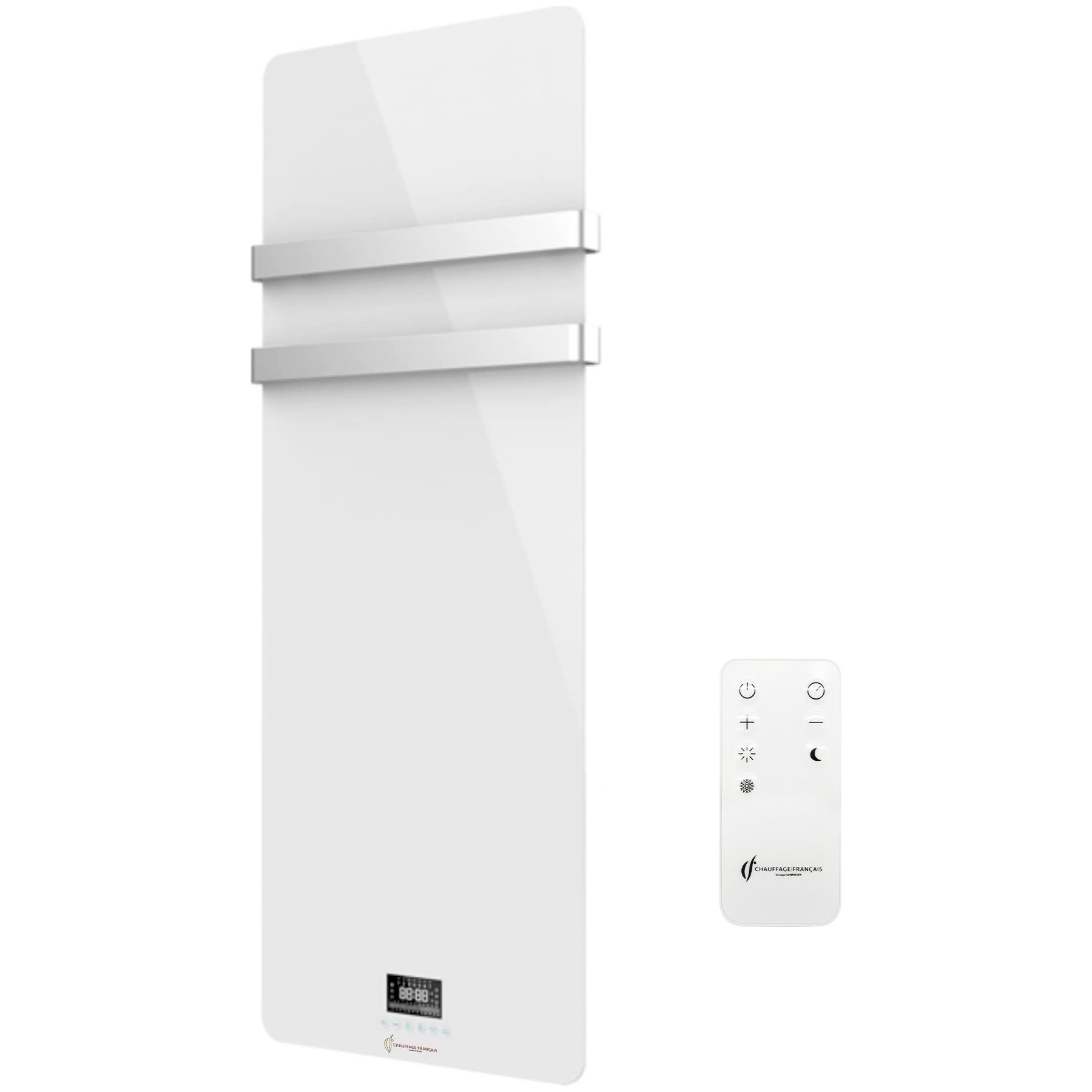 Sèche serviette SANNOVER en Verre mural Omiros 850 W Blanc