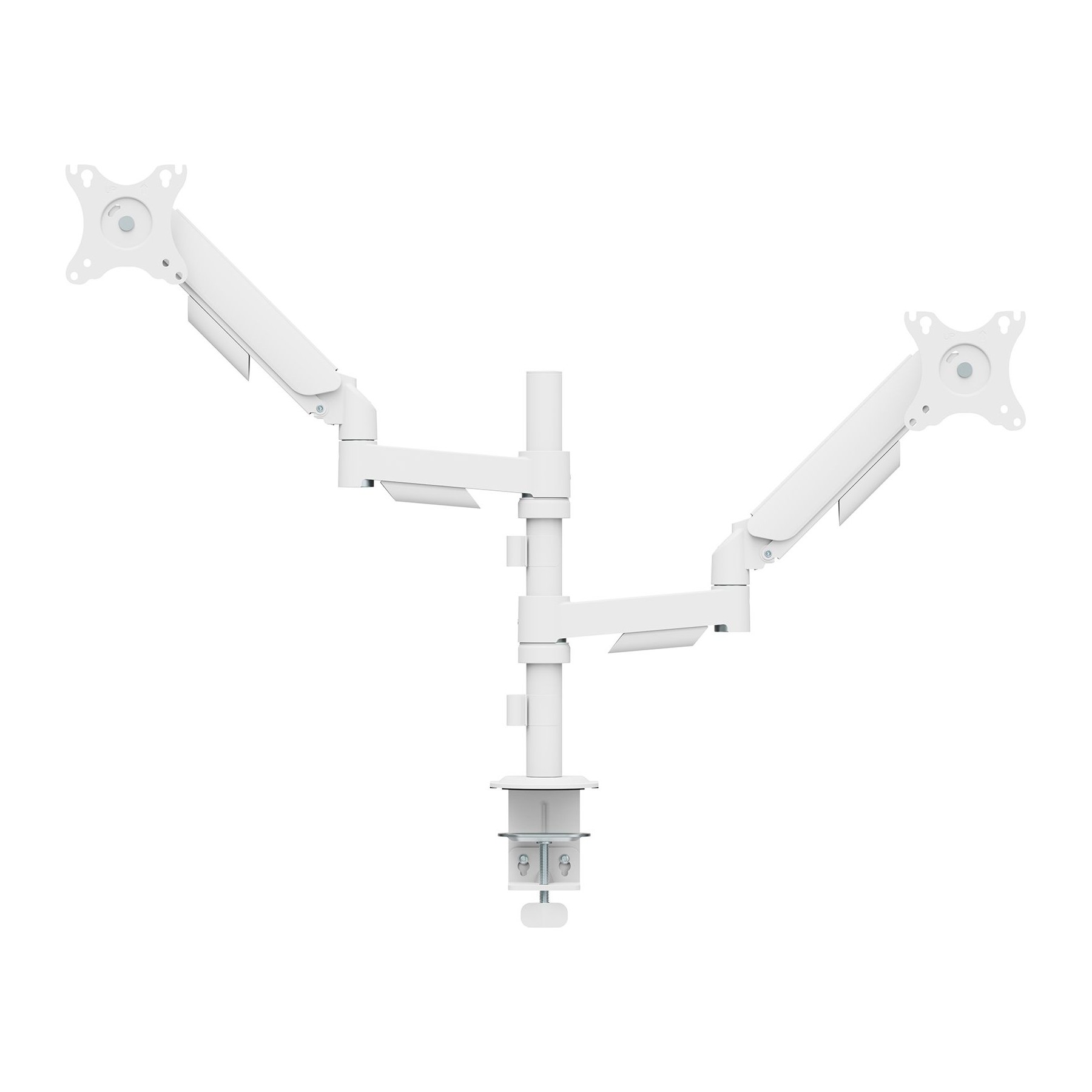 Pied TV KIMEX Support écran 2 PC 17-32" avec mât Blanc