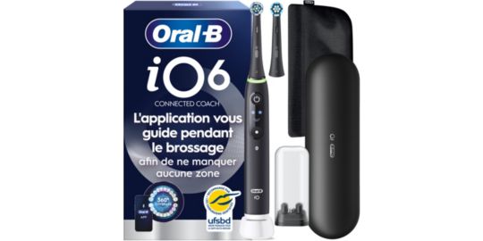Brosse à dents électrique ORAL-B iO6 Noire Luxe Edition