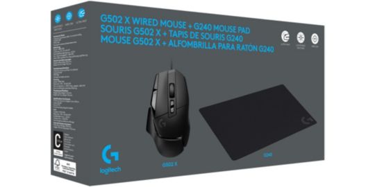 Souris Gamer Filaire LOGITECH G502X filaire noir + tapis G240