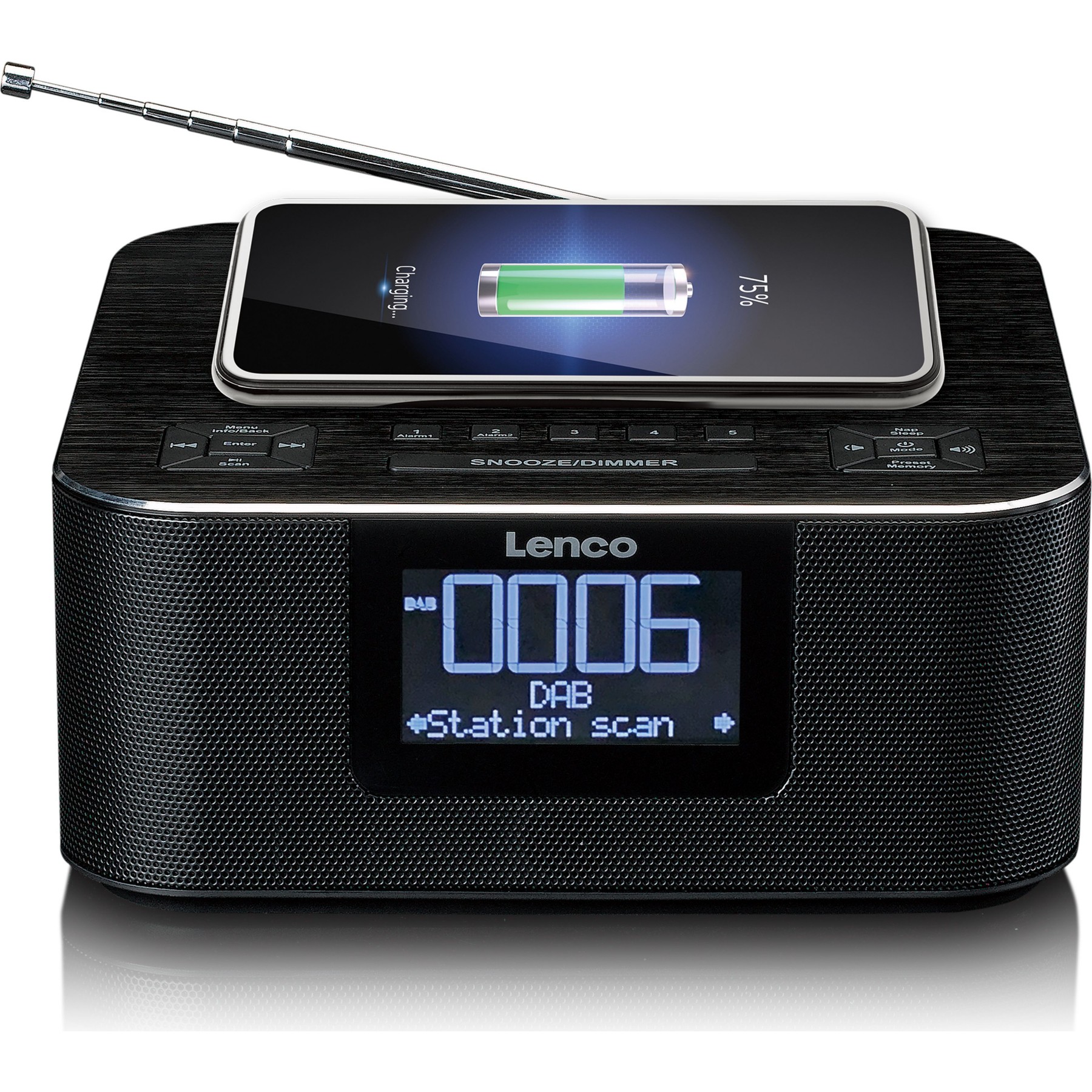 Radio réveil LENCO CR-650BK