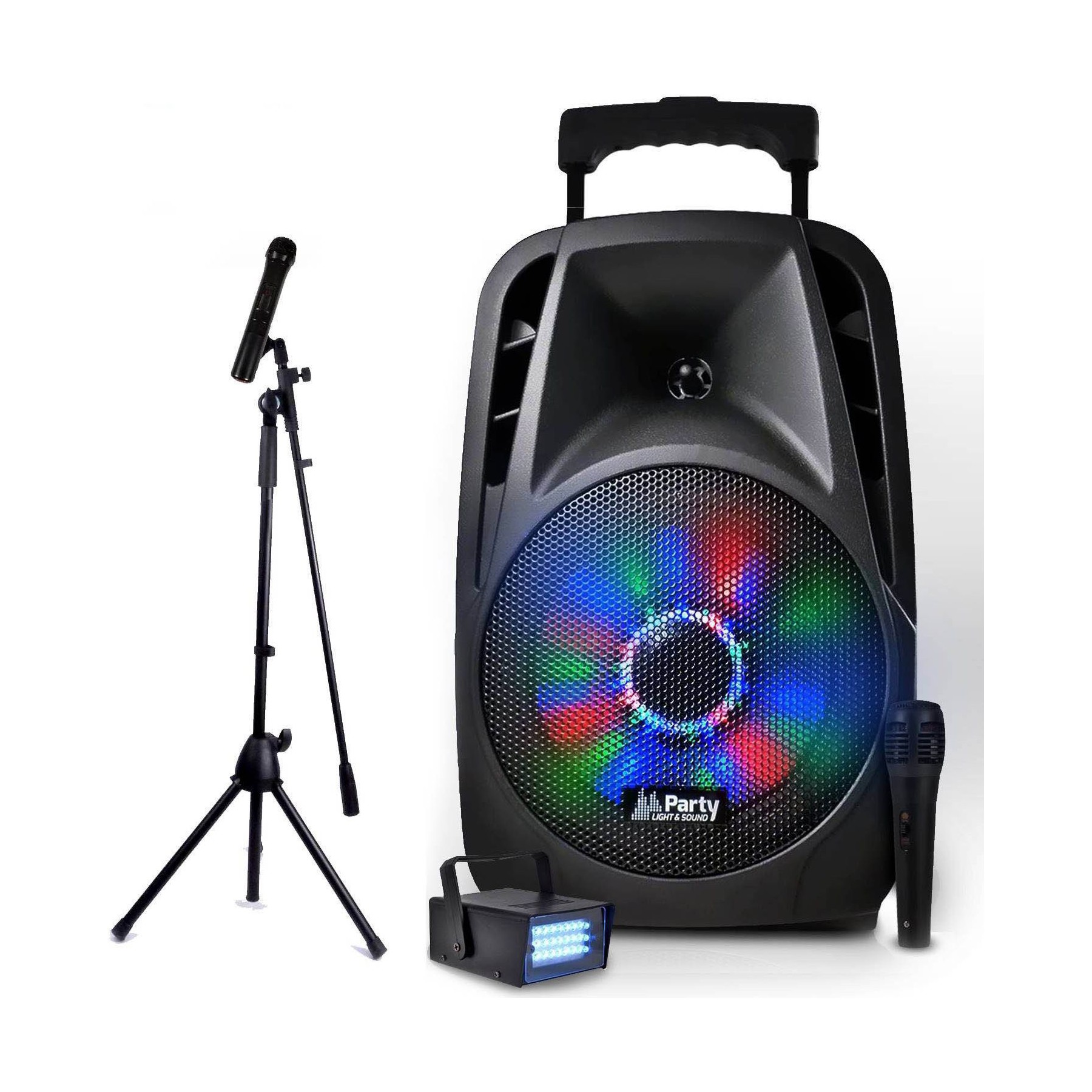 Pack sono IBIZA Enceinte KARAOKE PARTY-8LED sur batterie