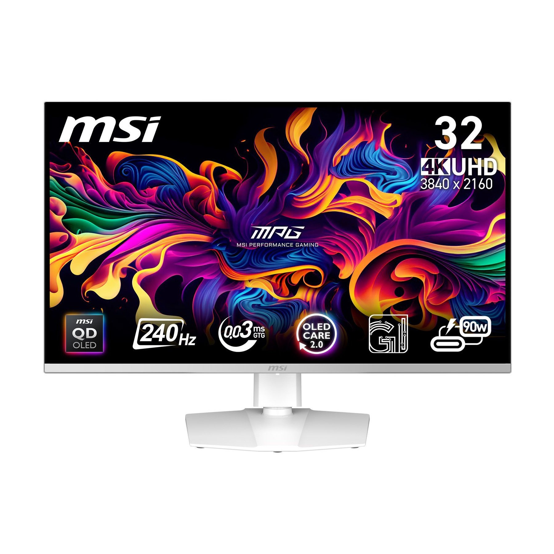 Ecran PC Gamer MSI MPG 321URXW 32" 4K 240Hz QD-OLED HDR True Black 400 HDMI 2.1 USB-C 90W