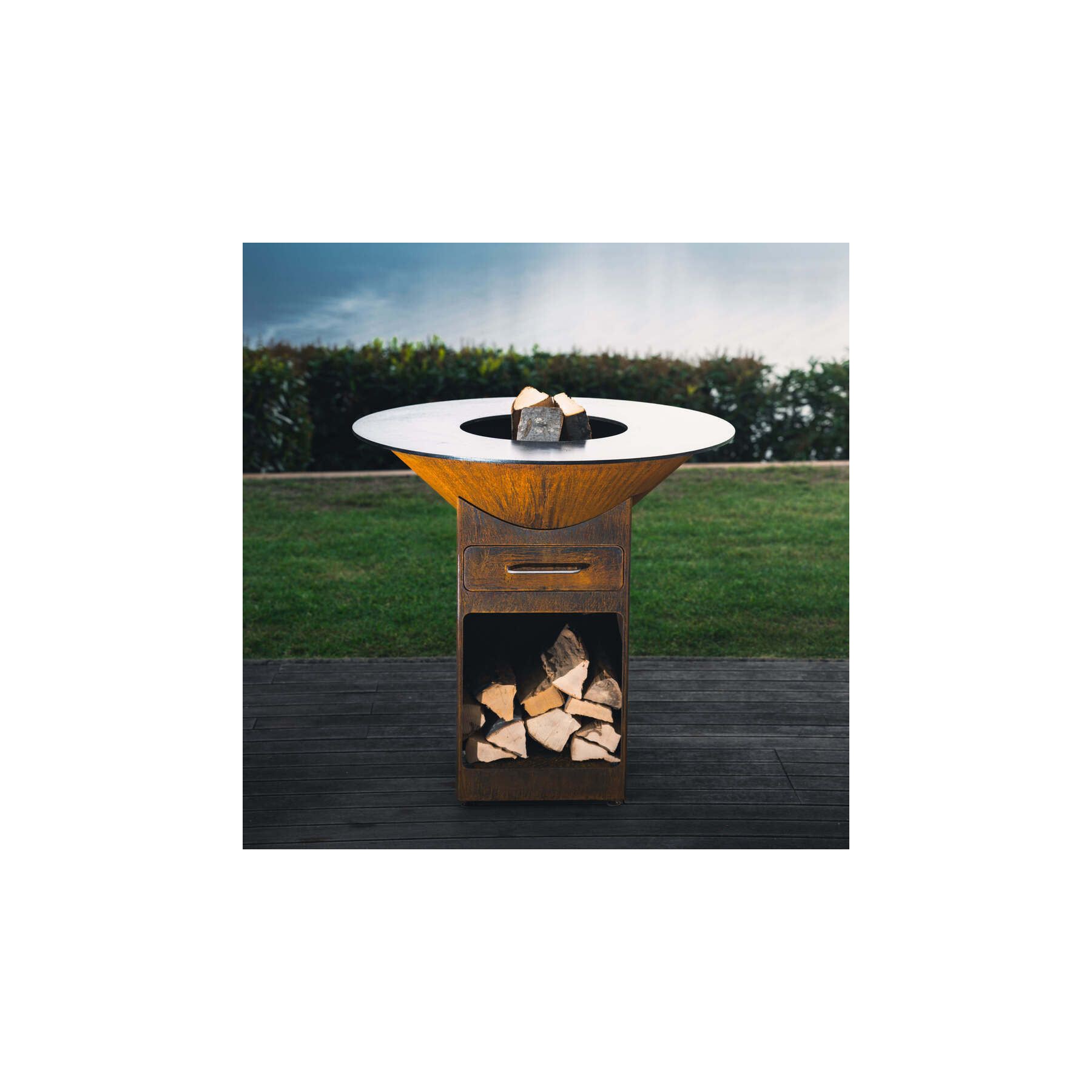 Brasero CORTEN HOUSE Suak Master 105 Corten sur pieds