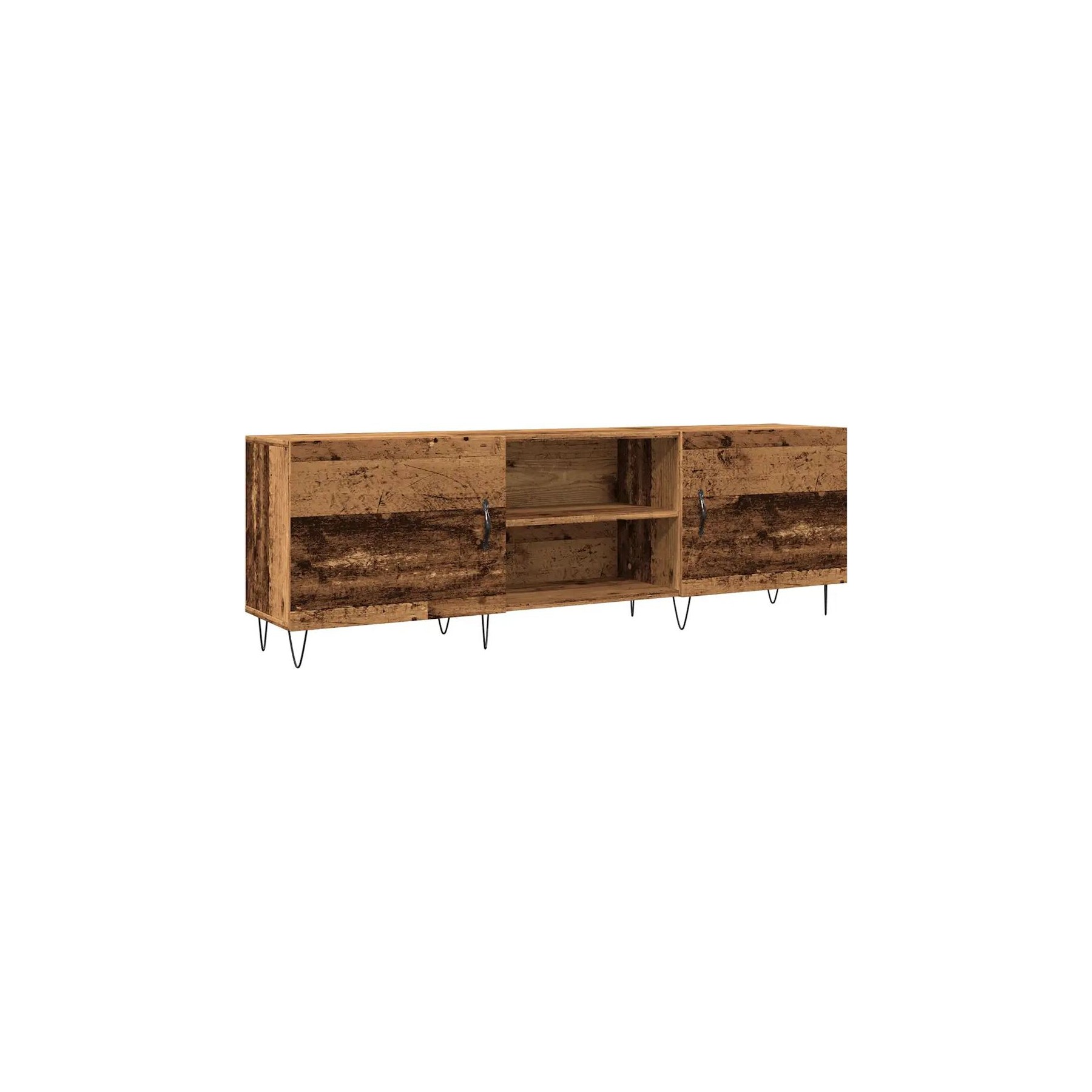 Meuble TV HELLOSHOP26 Meuble TV vintage en vieux bois rangemen