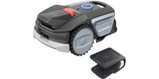 Robot tondeuse SUNSEEKER V1 sans fil périphérique, 300m² de superficie, garage, idéal petit jardin