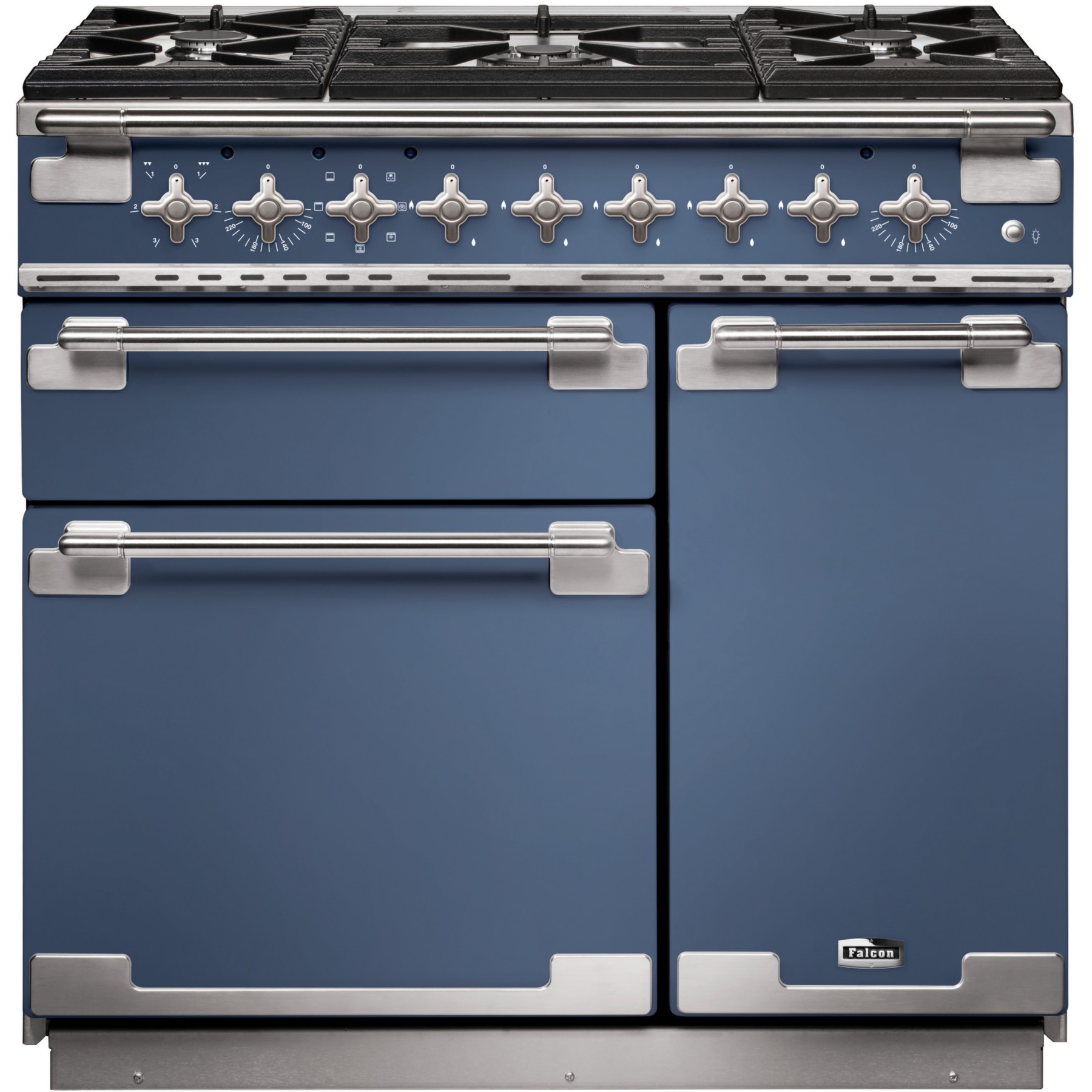 Piano de cuisson gaz FALCON ELISE 90 ROCHE BLEUE  NICKEL