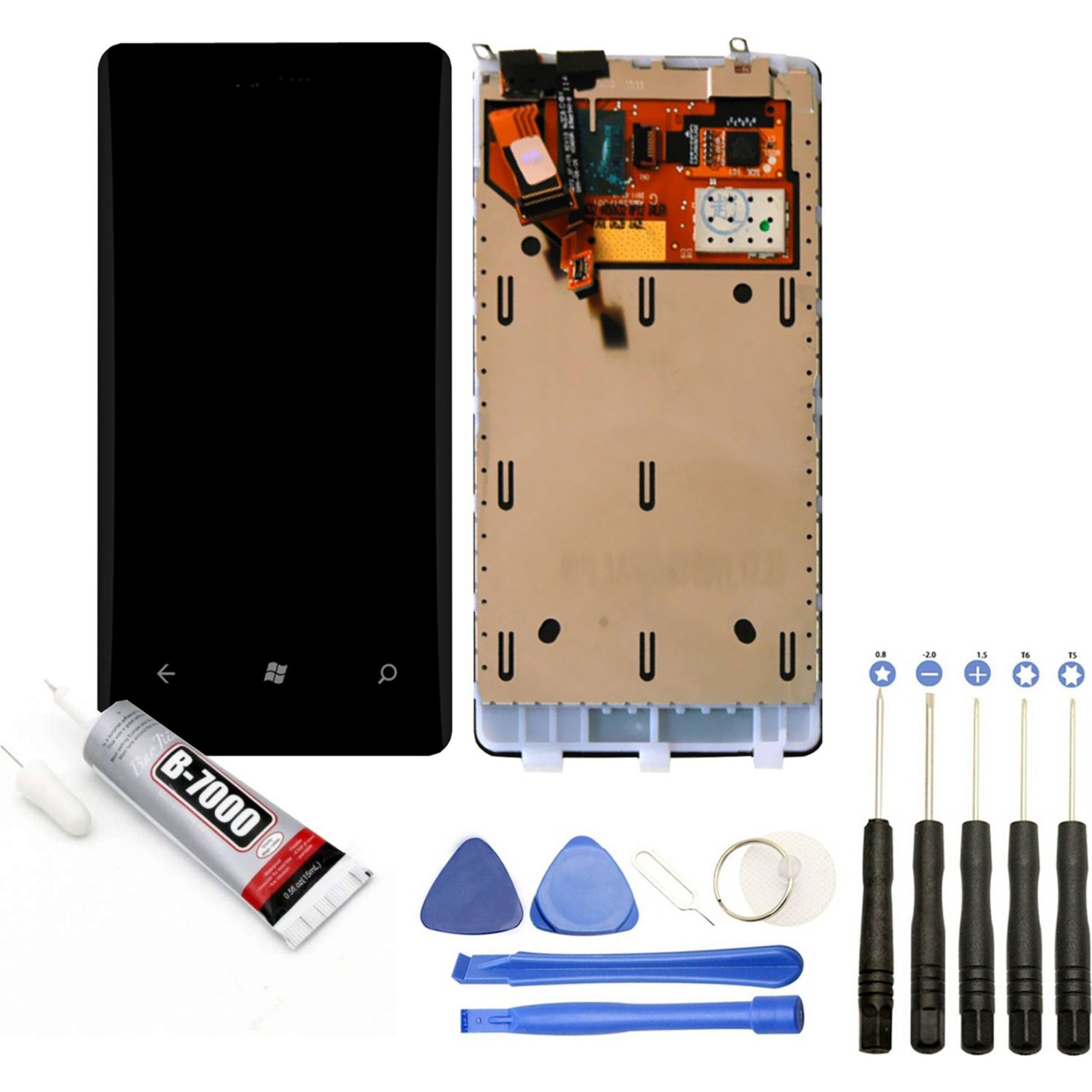 Ecran téléphone VISIODIRECT Vitre + LCD pour Nokia Lumia 800 NOIR