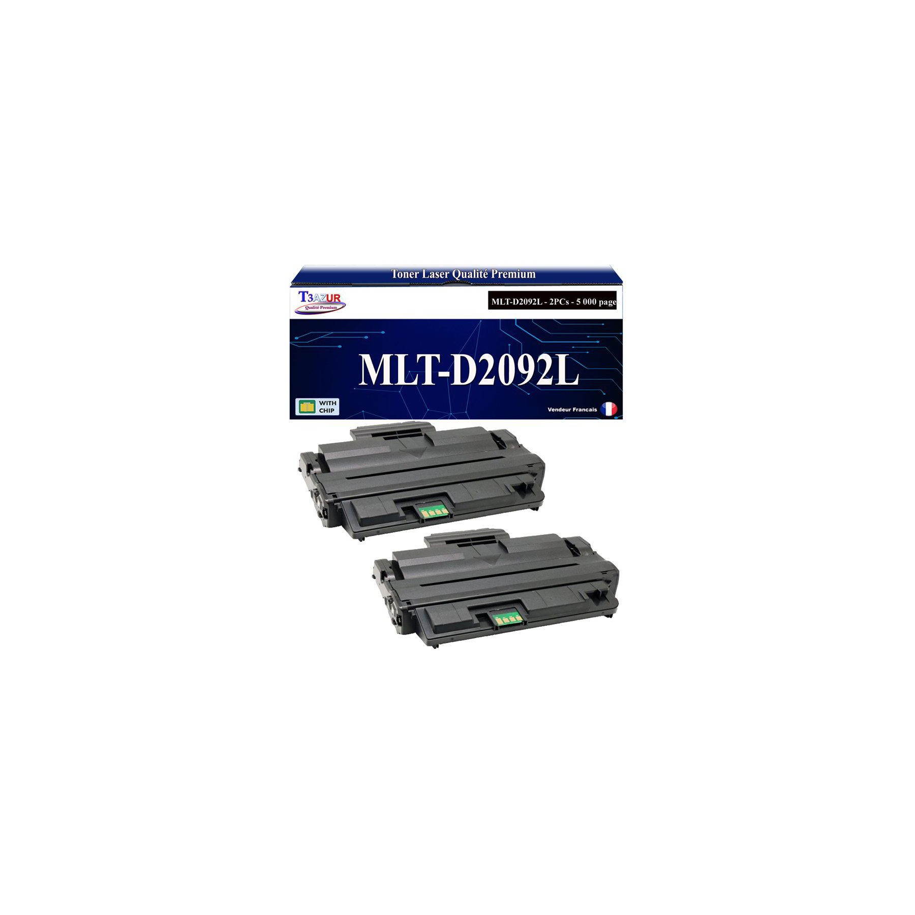 Toner T3AZUR pour Samsung ML2855ND, MLT-D2092L (x2)