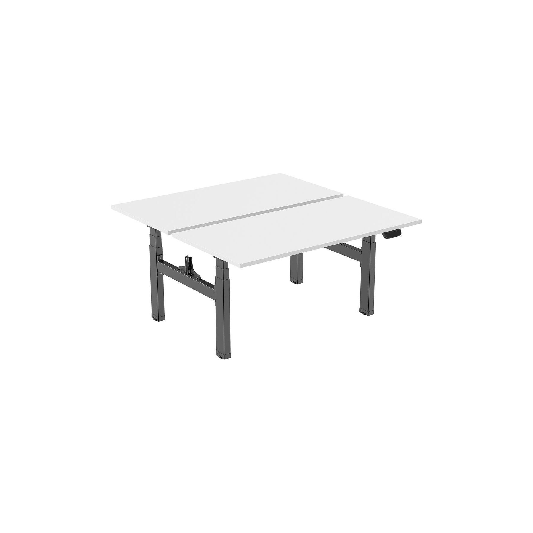 Bureau ergonomique KIMEX 150 x 75 cm Plateaux blancs / Pied noir