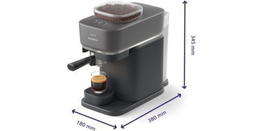 Machine à expresso PHILIPS Baristina BAR303/60 cafetière à grain Noire + mousseur à Lait