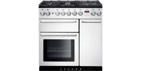 Piano de cuisson gaz FALCON NEXUS 90 BLANC CHROME SATINÉ