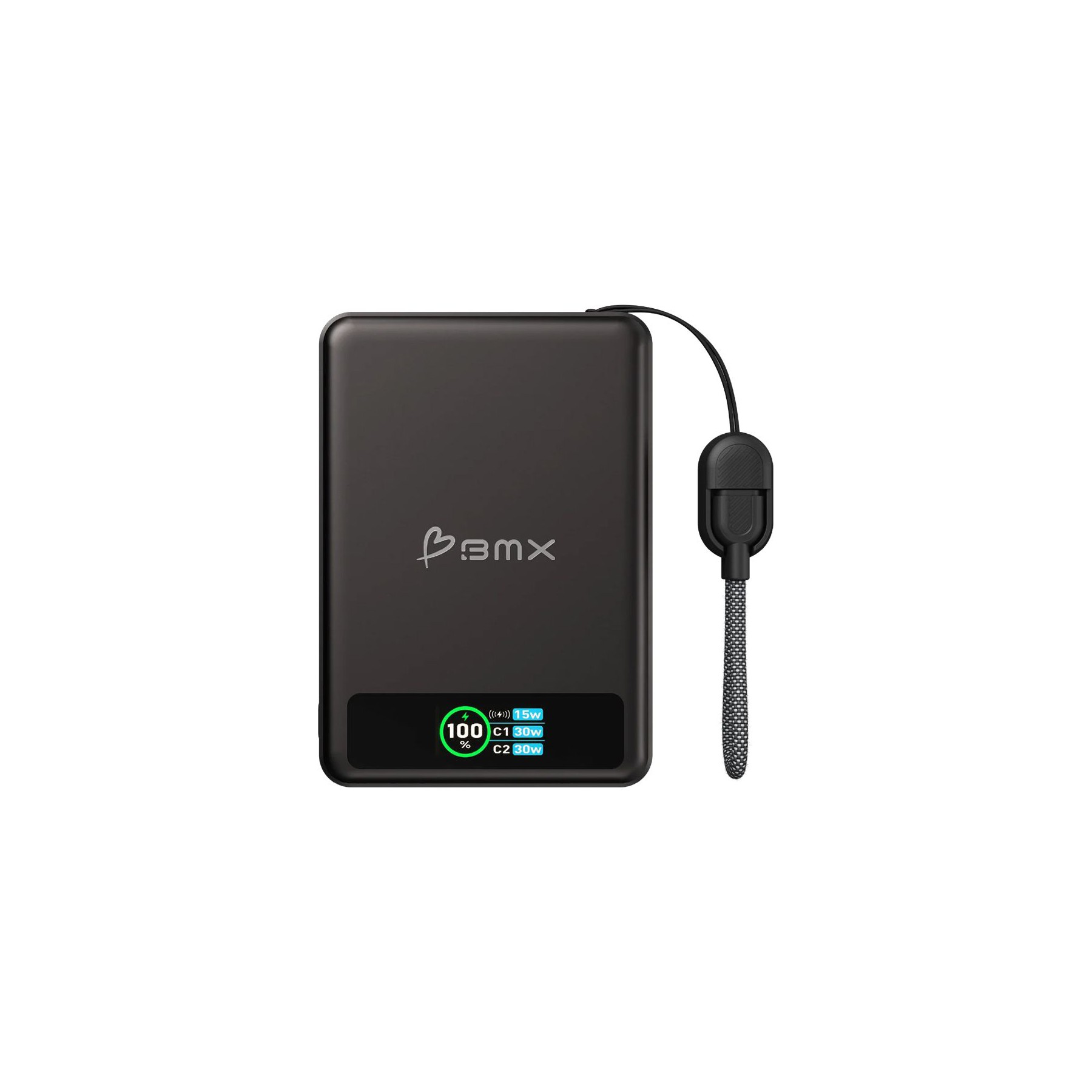 Batterie externe BMX SolidSafe 10000mAh Qi2 15W Écran LCD