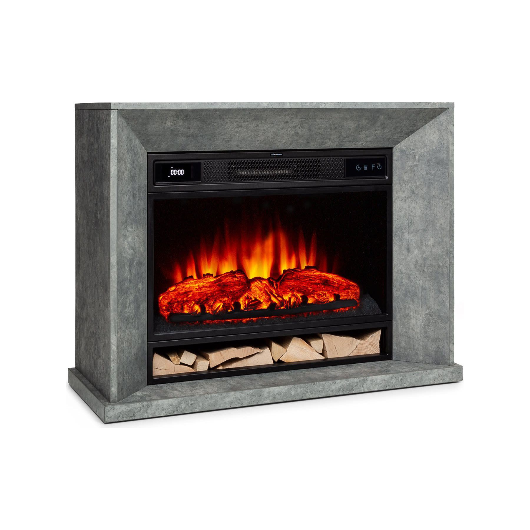Cheminée électrique KLARSTEIN Crater Lake 1900 W Télécommande LED Gris
