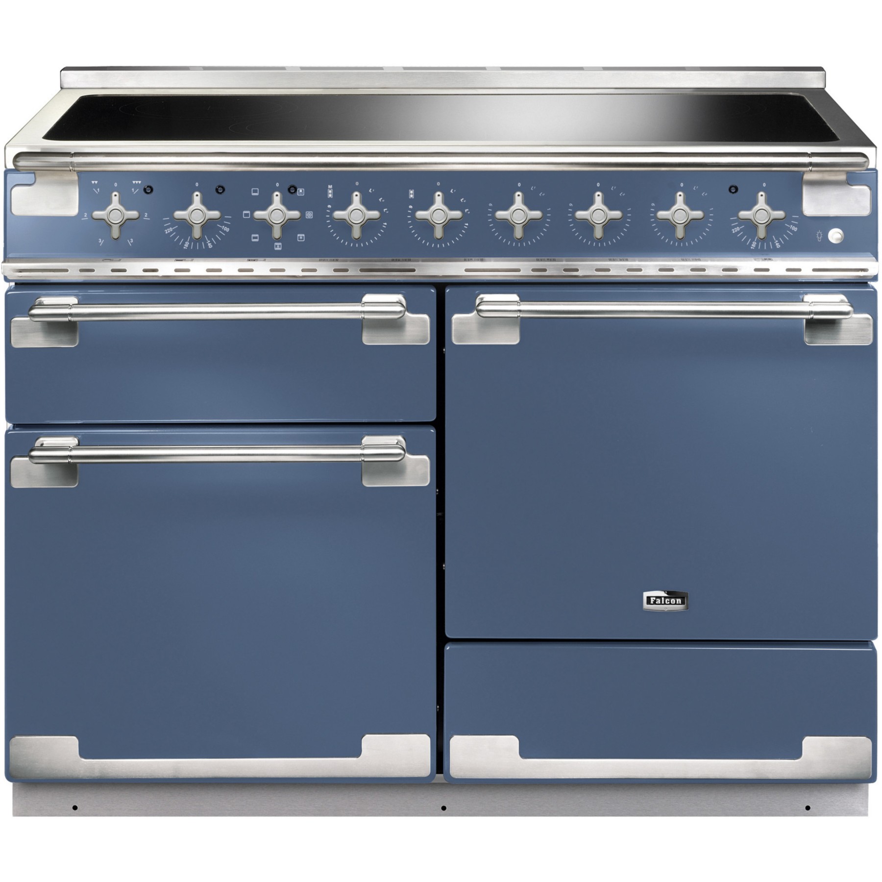 Piano de cuisson induction FALCON ELISE 110 ROCHE BLEUE  NICKEL BROSSÉ
