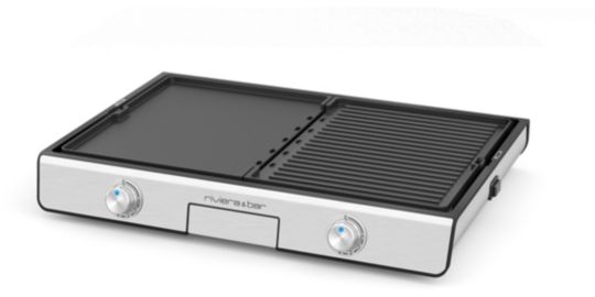 Plancha électrique RIVIERA ET BAR QPL530 réversible à poser, 45.5x28.5 cm