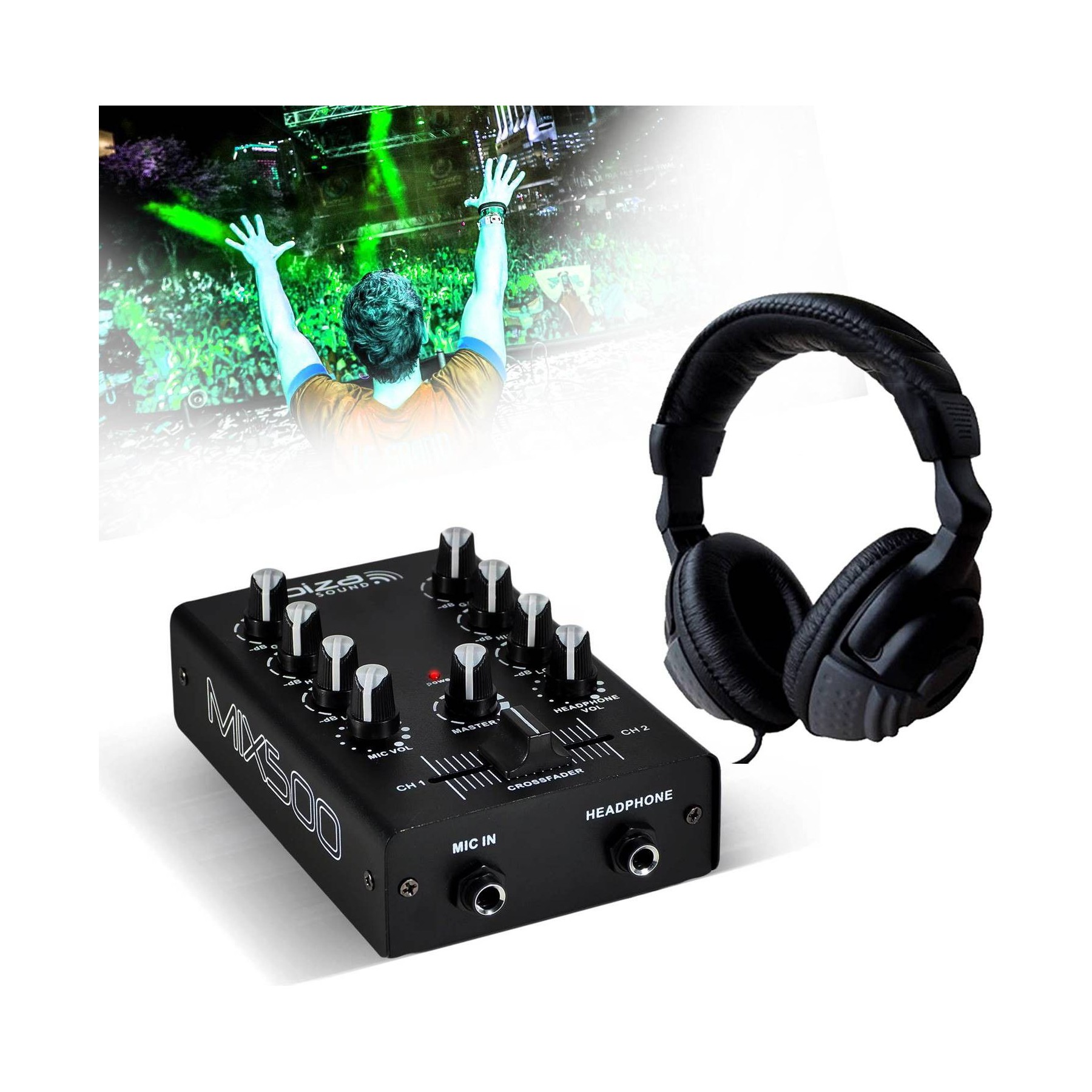 Table de mixage IBIZA MIX500 + casque