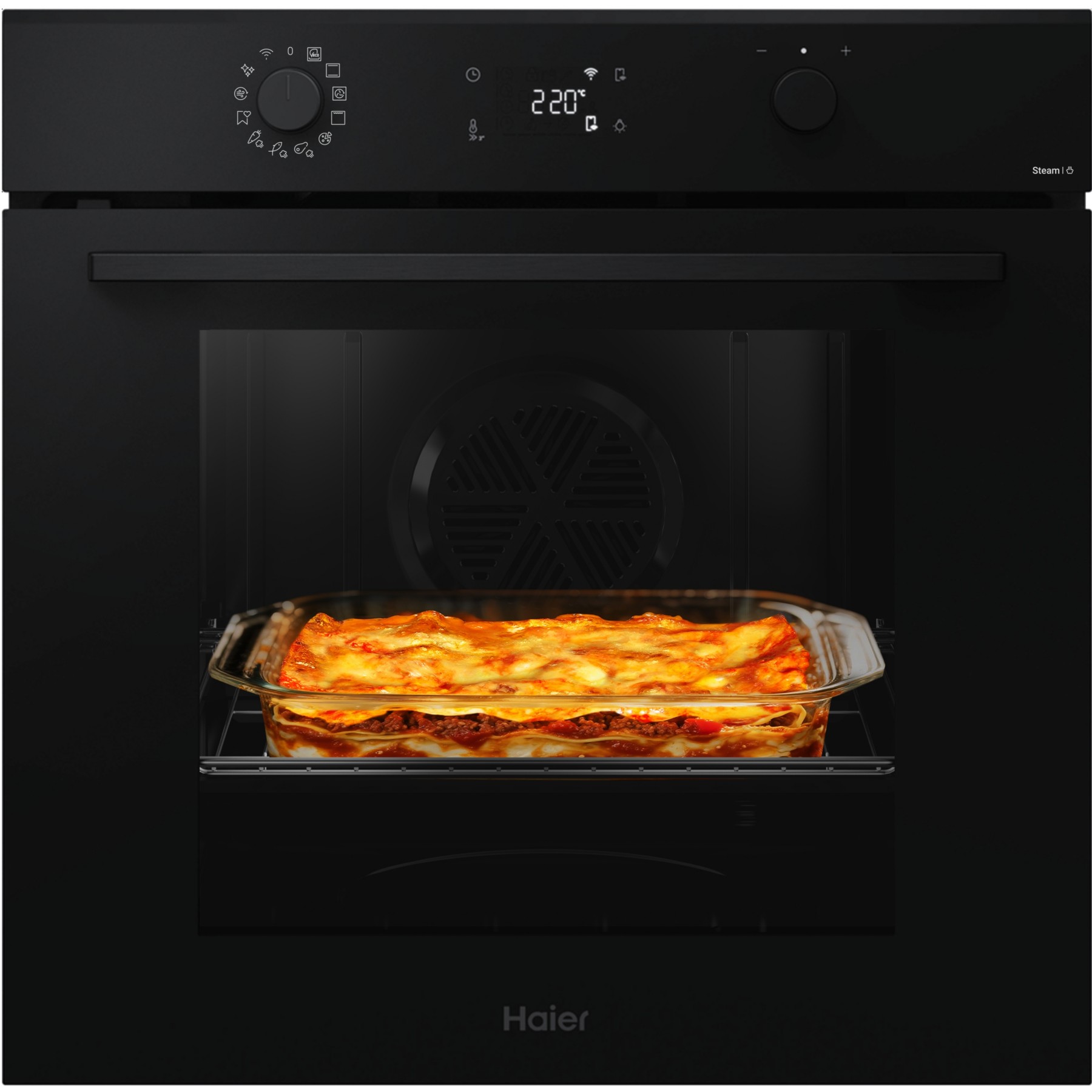 Four encastrable HAIER ID2P5B5EYTB - Pyrolyse - Hydrolyse - Chaleur pulsée - Porte froide - Rails télescopiques