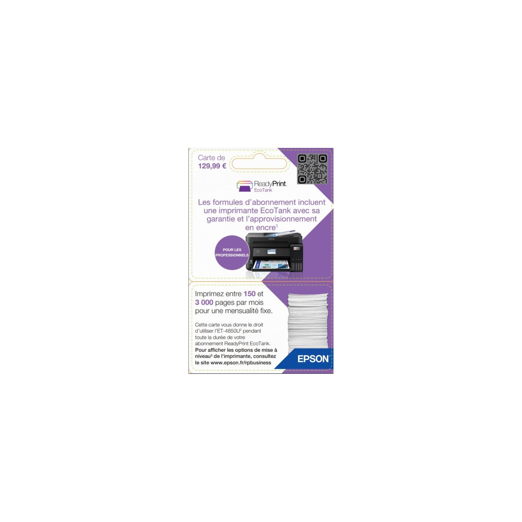 Abonnement EPSON EcoTank pre-paid card for Business