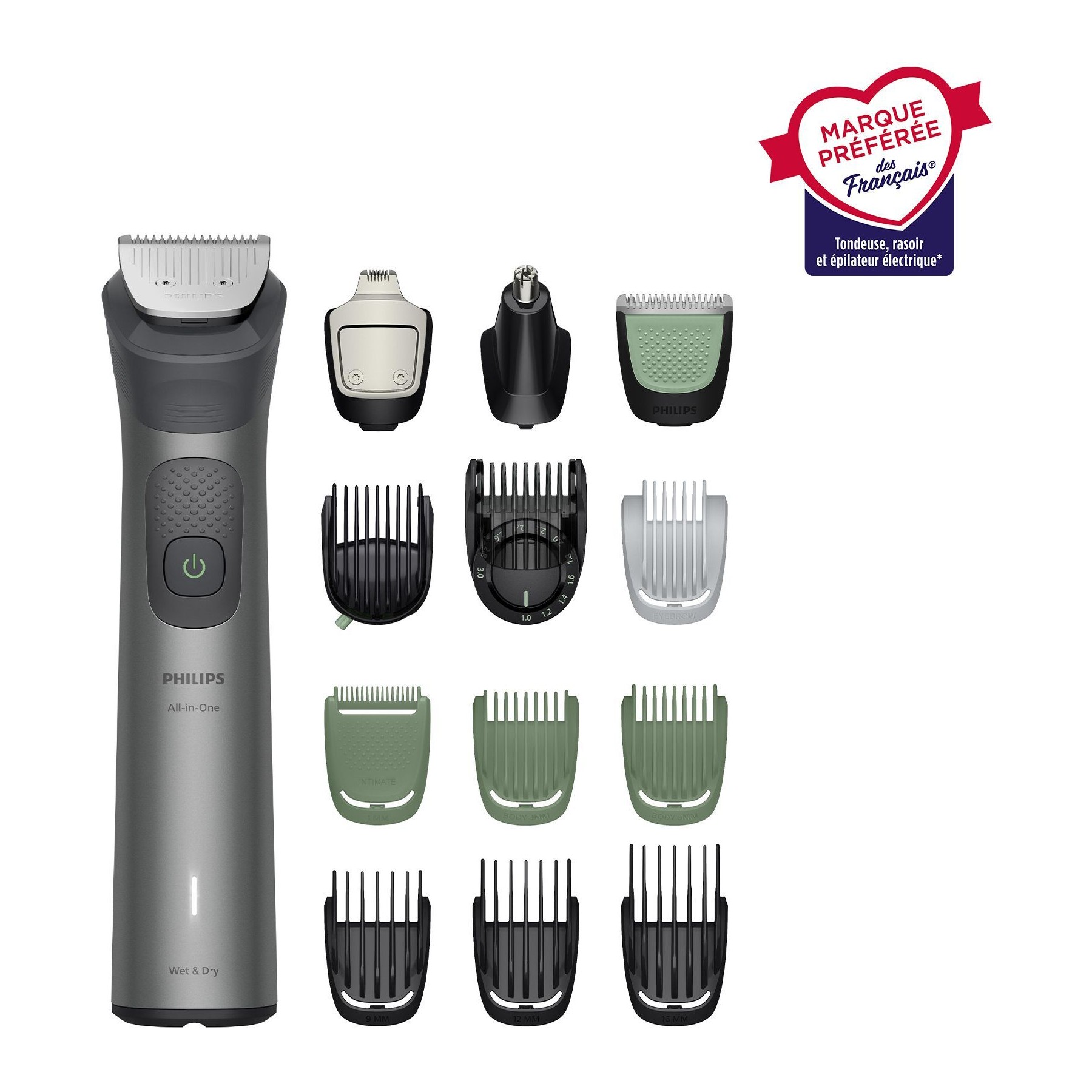 Tondeuse multi usages PHILIPS MG7921/15 Series 7000, 19 hauteurs de coupe, précision 0,2 mm, autonomie 120 mn