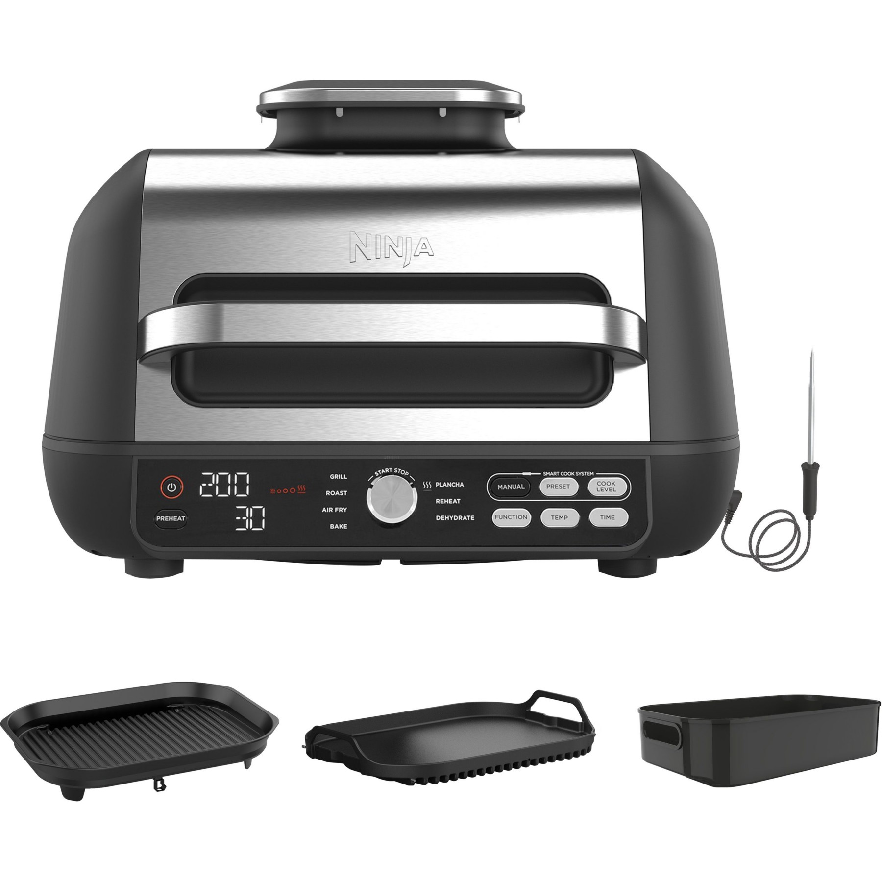 Grille-viande NINJA Foodi MAX PRO AG651EU noir gris à poser, 33x20 cm Reconditionné