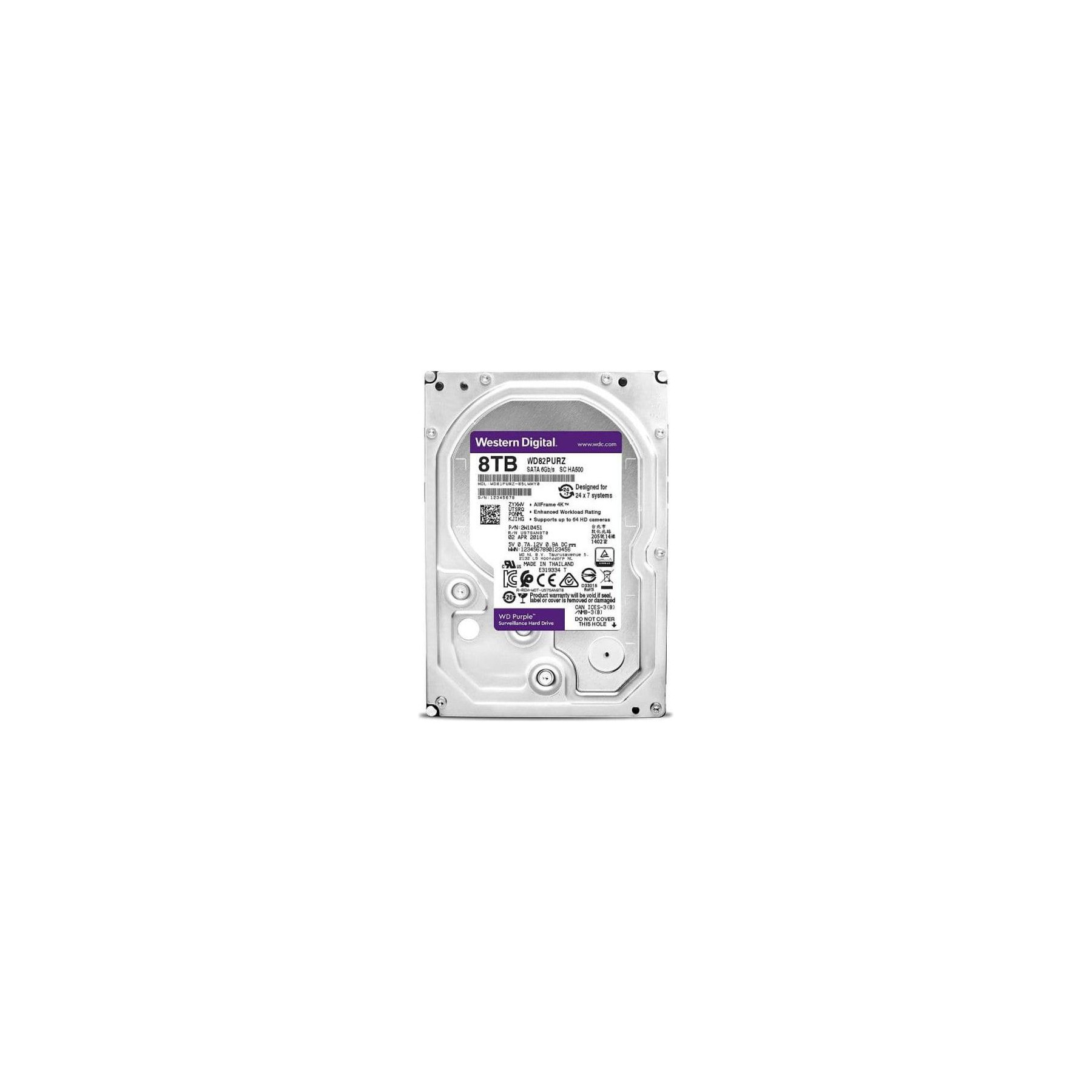 Disque dur interne WESTERN DIGITAL WD Violet, 3,5'', 8 To