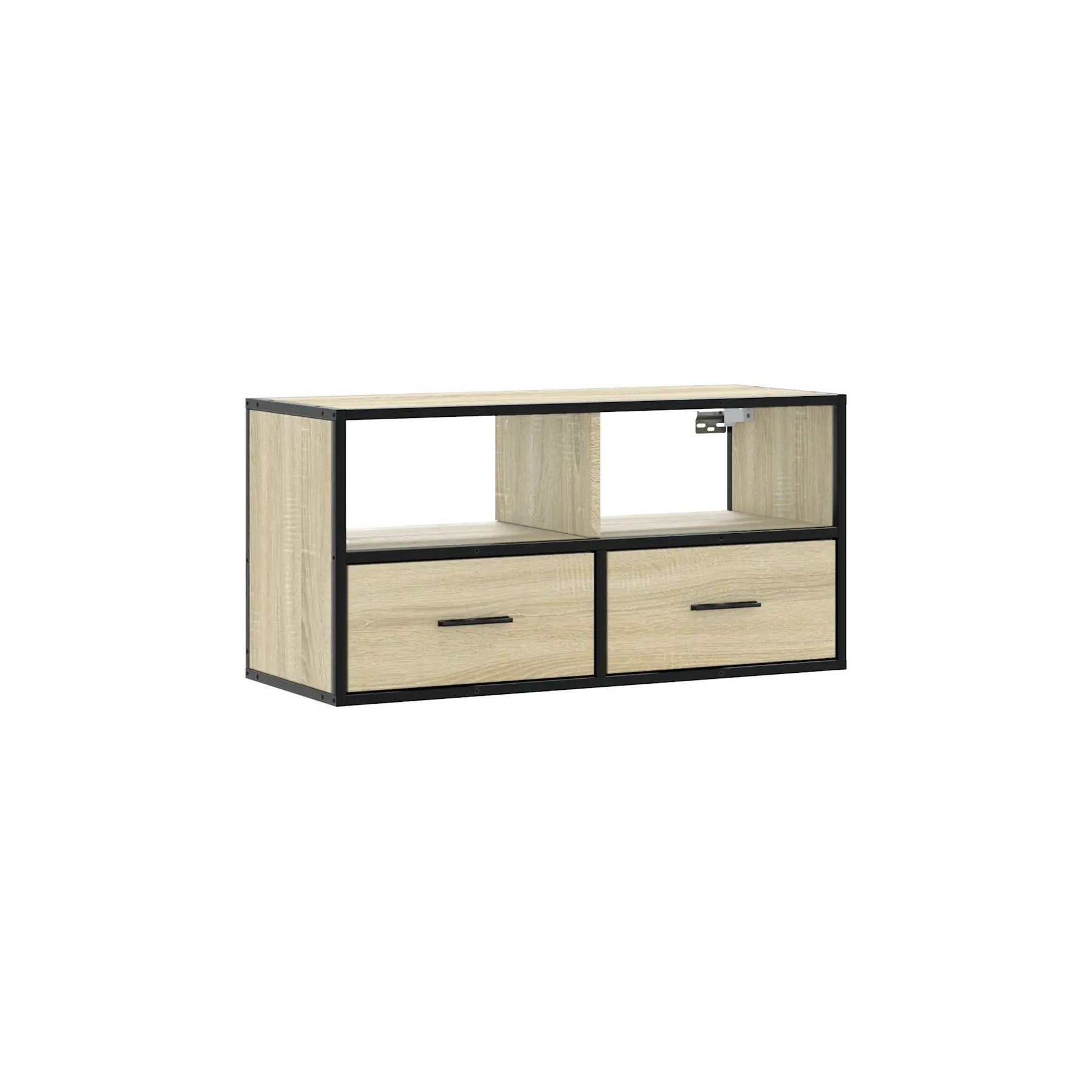 Meuble TV HELLOSHOP26 Meuble TV mural design industriel 80 x 3