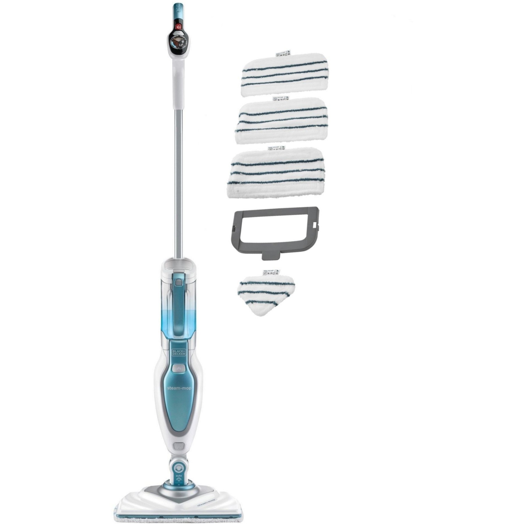 Balai vapeur BLACK ET DECKER FSM1640-QS + Lingettes et serpillères BLACK ET DECKER Lavage microfibre FSMP20 rectangulaire nettoyeur Steam Mop