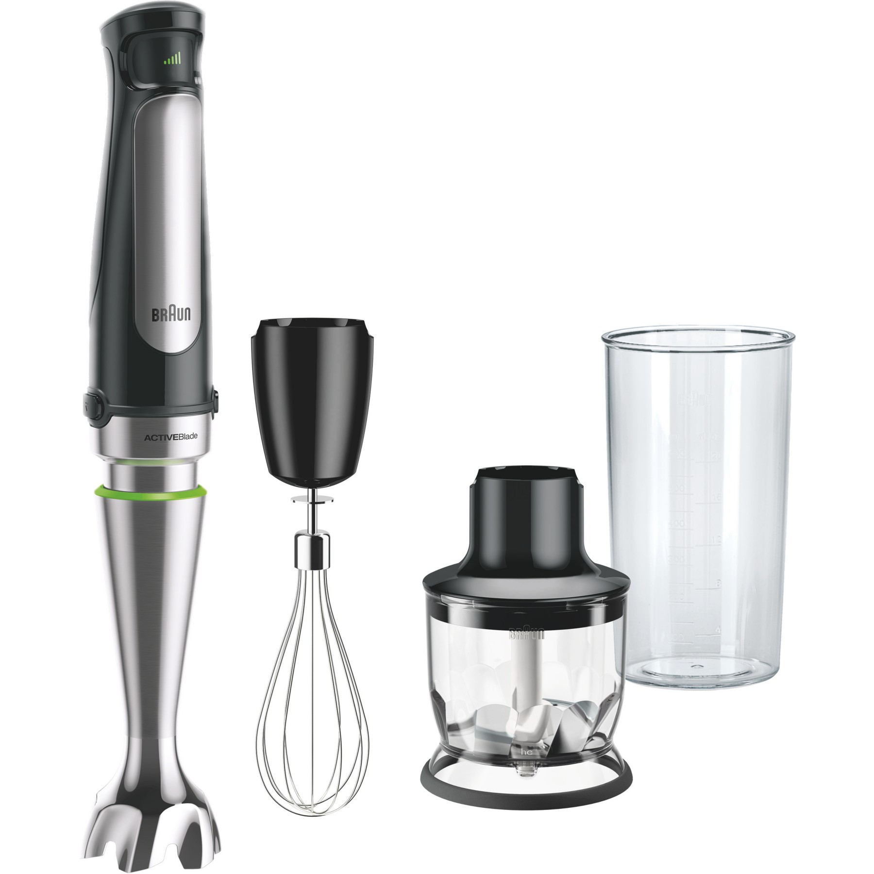 Mixeur BRAUN MQ7026X MultiQuick 7 gris et noir 2 accessoires