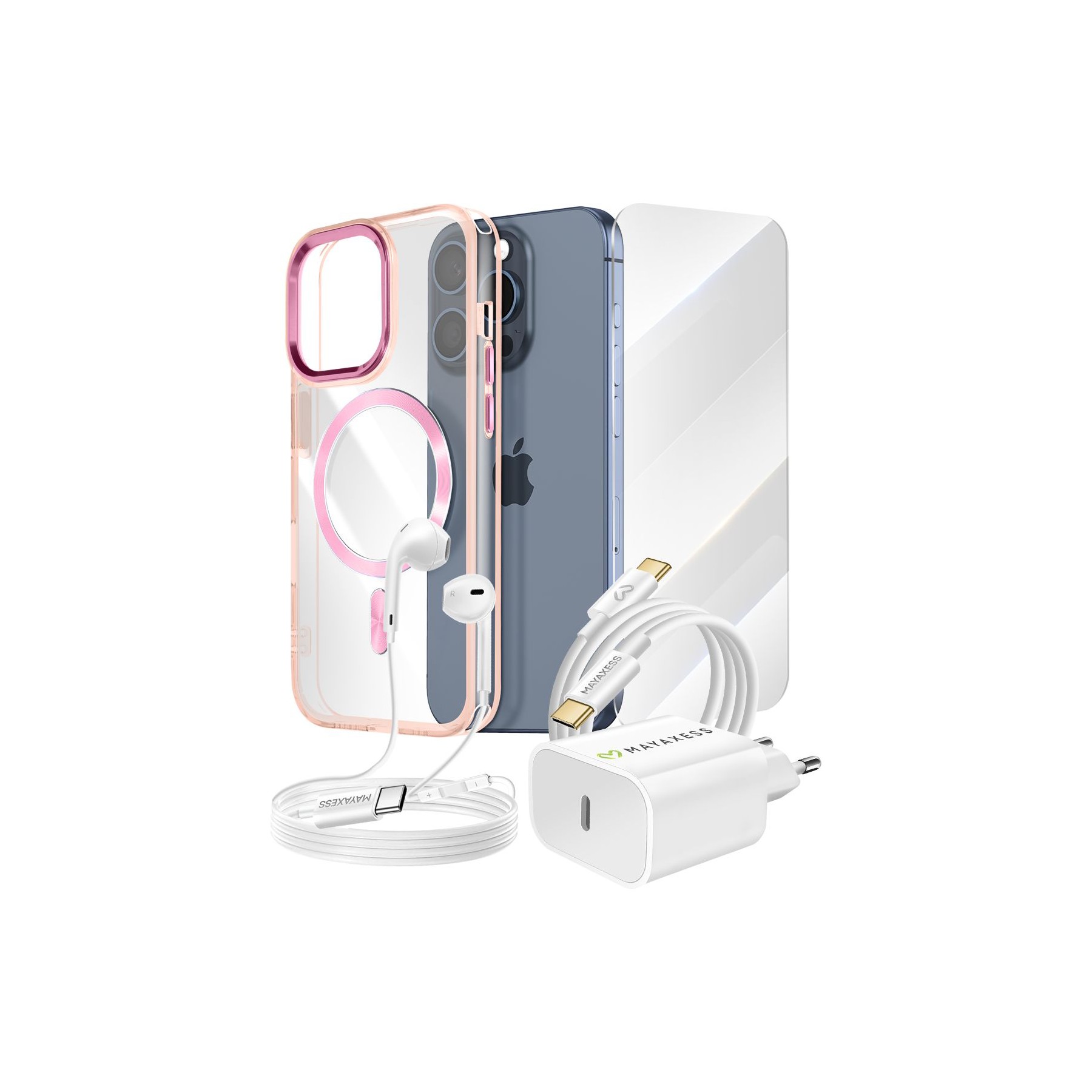 Pack MAYAXESS iPhone 15 Pro Protection Charge Audio