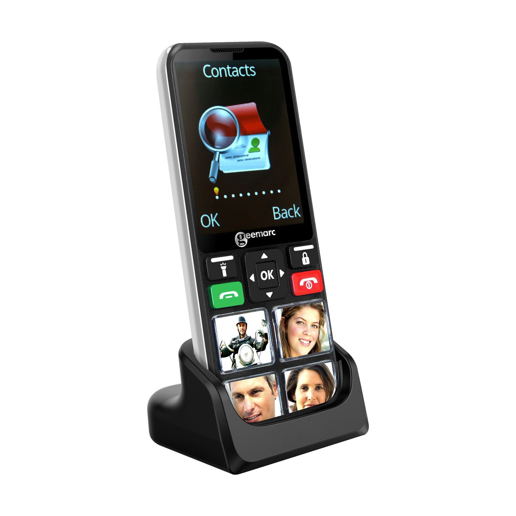 Téléphone sans fil GEEMARC Larges touches - Bouton SOS - Noir