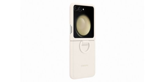 Coque SAMSUNG Z Flip 5 avec anneau sillicone Crème