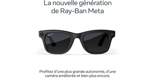 Lunettes connectées META Ray-Ban Wayfarer (large, Gen 2) - Noir mat, Verres dégradé graphite polarisés